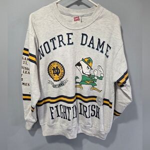 Vintage Long Gone Notre Dame Fighting Irish Sweatshirt XL Double Sided Made In T
